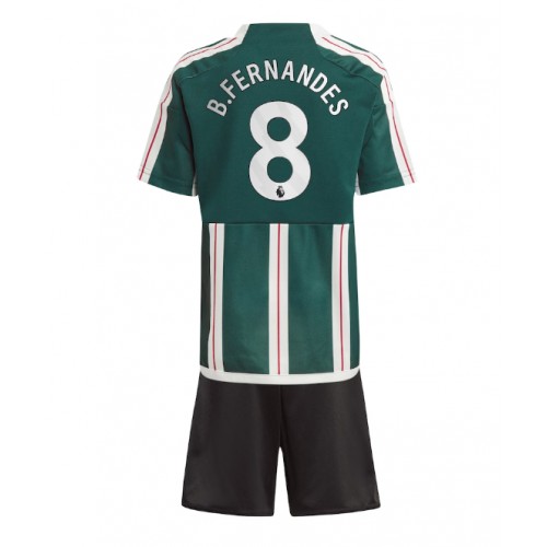 Manchester United Bruno Fernandes #8 Gostujuci Dres za djecu 2023-24 Kratak Rukav (+ Kratke hlače)